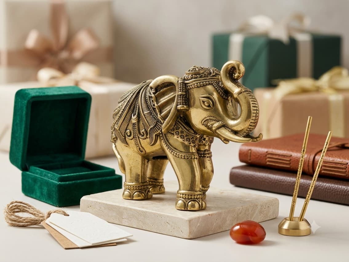 Big Brass Elephant Statue