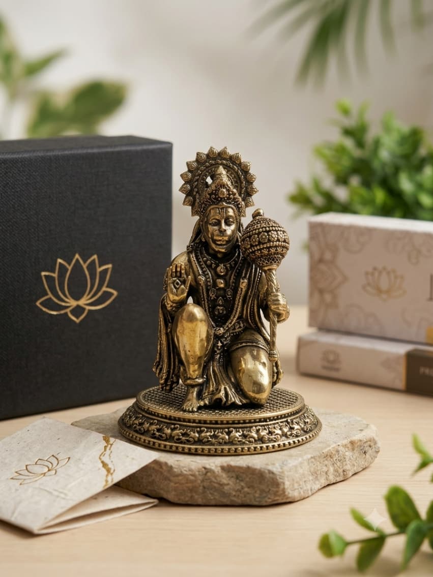 Small Brass Hanuman Ji Statue