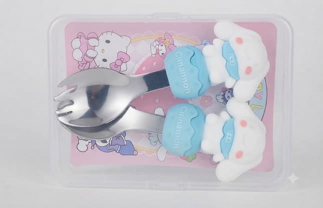 Kawaii Character Stainless Steel Spoon & Fork Set